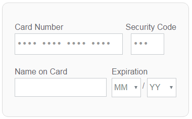 Screenshot of credit card frame