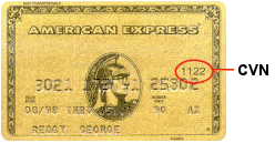 CVV location for Amex
